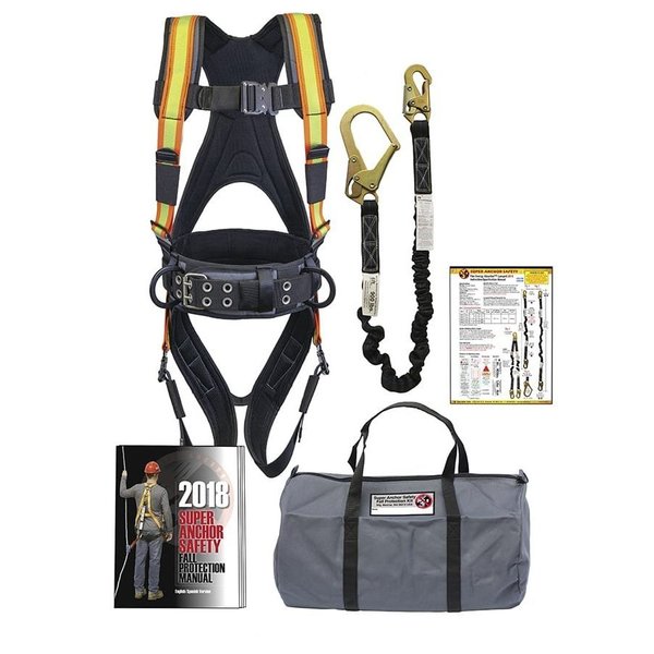 Super Anchor Safety Mini-MAX Carry Bag Kit: No. 6101-HS SMALL Hi-Viz Harness 4303-S